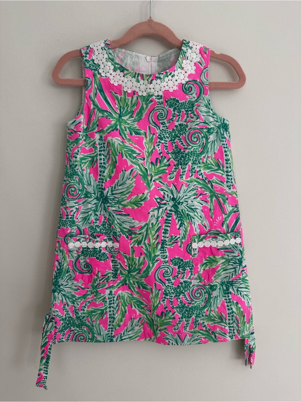 Lilly Pulitzer classic girls shift dress Pink & Green size 5